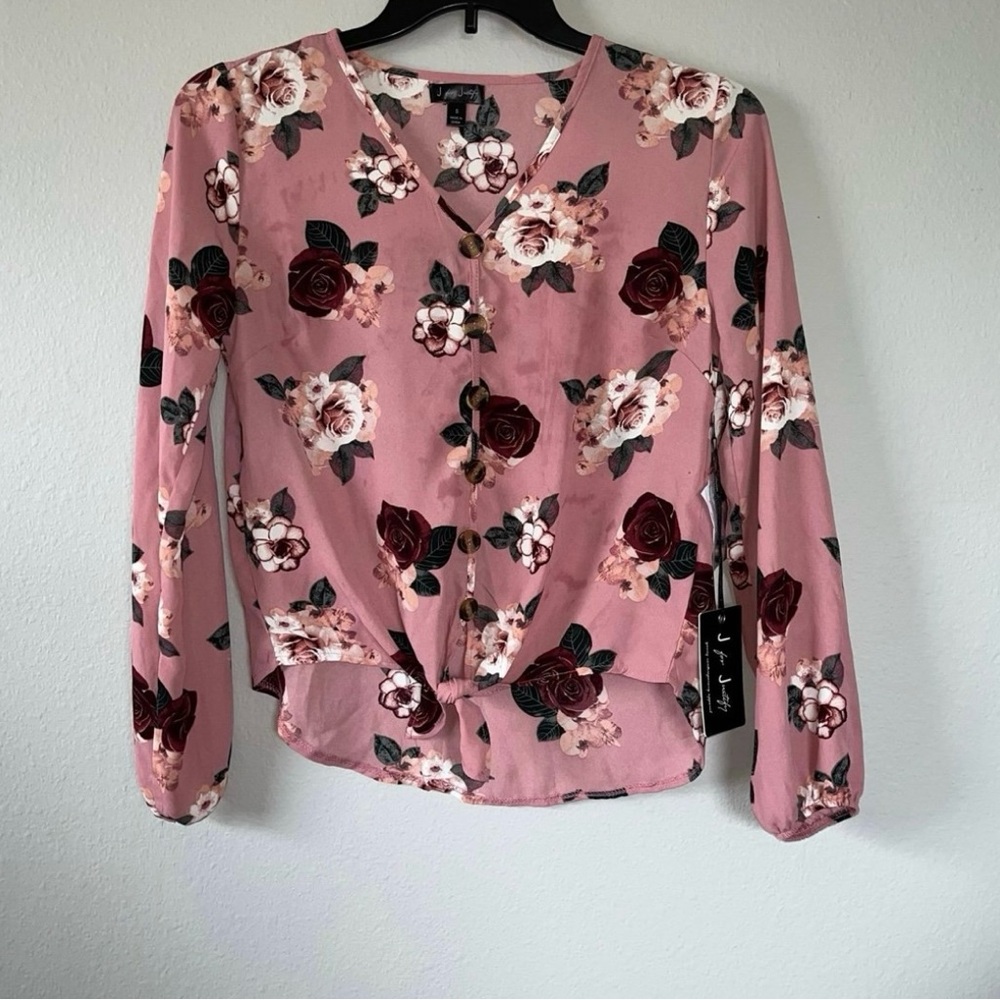 J For Justify Pullover Tie Front Top Size S